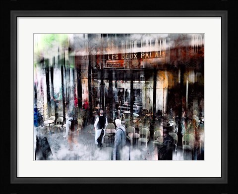 Framed Busy Sidewalk Print