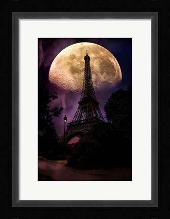 Framed Moonlight in Paris Print