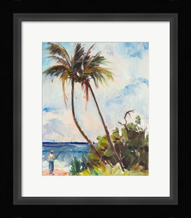 Framed Fishing under Palms Print