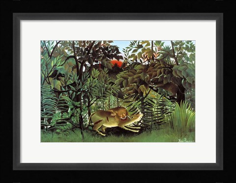 Framed Hungry Lion Print