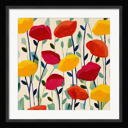 Framed Cheerful Poppies Print