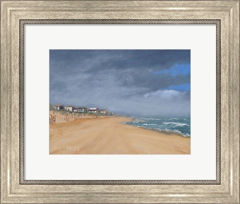 Framed Beach Houses and Surf Print