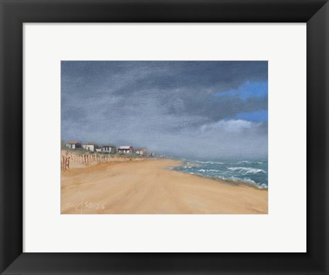 Framed Beach Houses and Surf Print