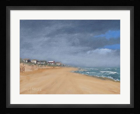 Framed Beach Houses and Surf Print