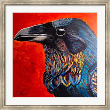 Framed Glistening Raven Print