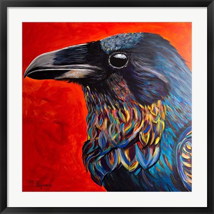 Framed Glistening Raven Print