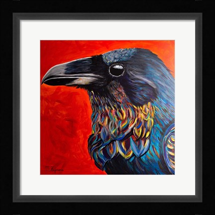Framed Glistening Raven Print