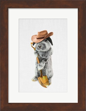 Framed Rabbit Farmer Print