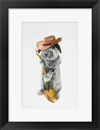 Framed Rabbit Farmer Print