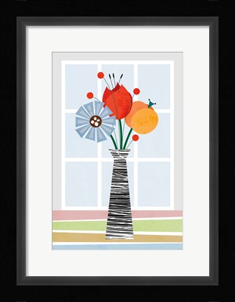 Framed Flowers in Colour Print