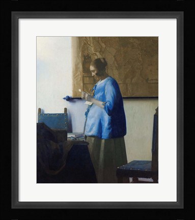 Framed Woman Reading a Letter Print