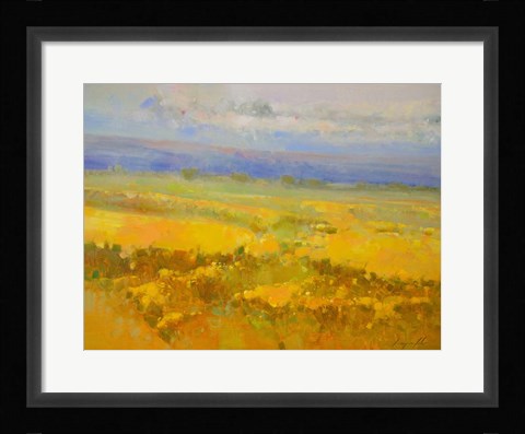 Framed Field of Yellow Flowers Print