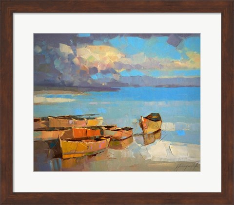 Framed Fishing Boats Print