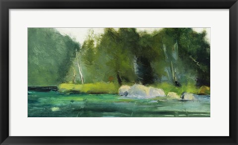 Framed Lily Pond &amp; Dark Woods Print