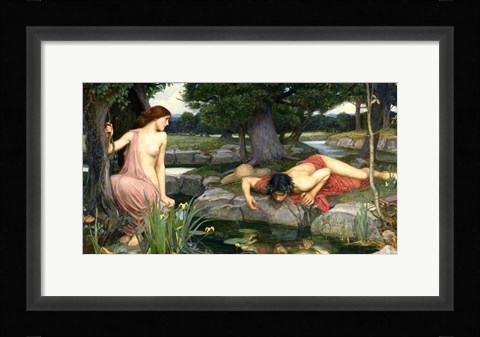 Framed Echo and Narcissus, 1903 Print