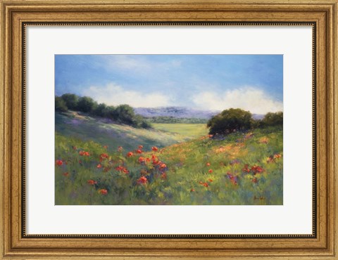 Framed Poppies with a View Print
