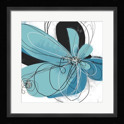 Framed Azul Poetry 2 Print