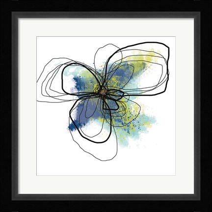 Framed Azure Petals II Print