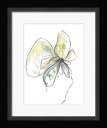 Framed Citron Modern Botanical Print