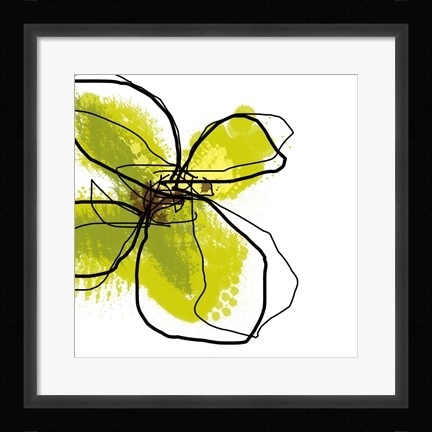 Framed Green Petals Print