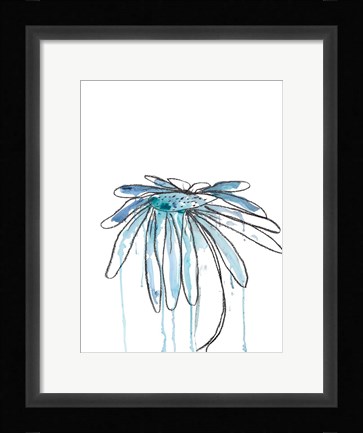 Framed Indigo Modern Botanical Print
