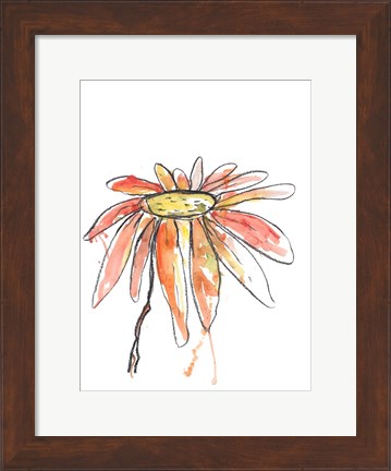 Framed Orange Modern Botanical Print