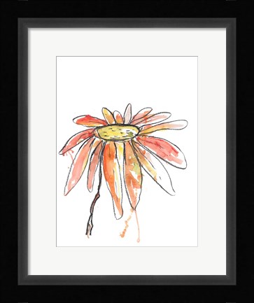 Framed Orange Modern Botanical Print