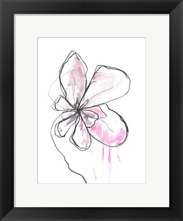 Framed Pink Modern Botanical Print