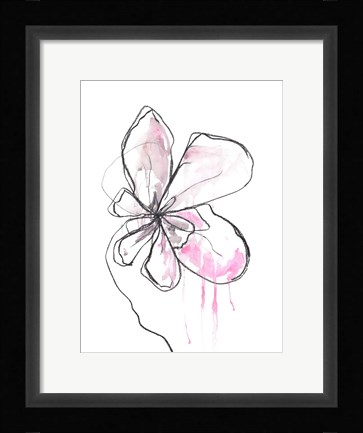 Framed Pink Modern Botanical Print