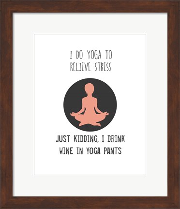 Framed Wine and Yoga Print