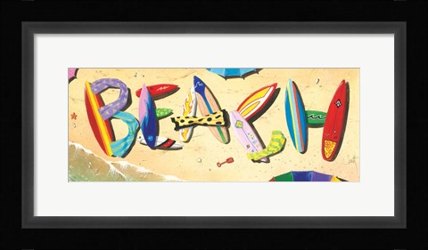 Framed Beach in Boards Print