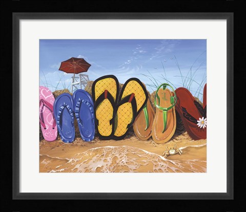 Framed Flip Flop Fence Print