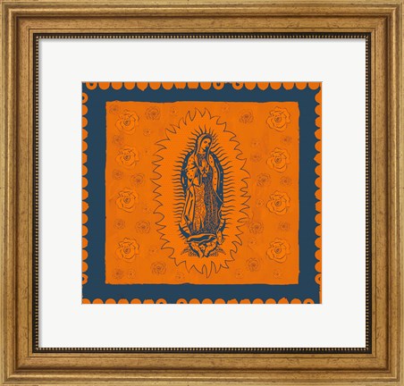 Framed Orange and Blue Mary Print
