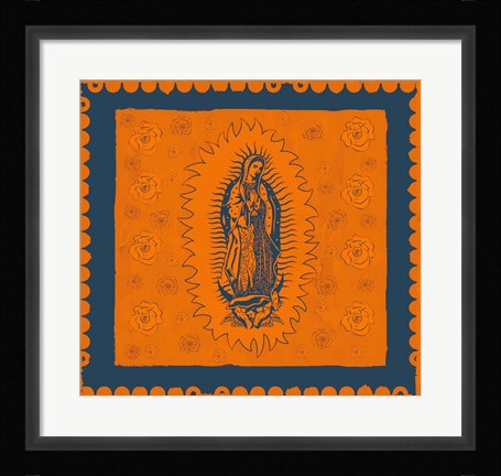 Framed Orange and Blue Mary Print