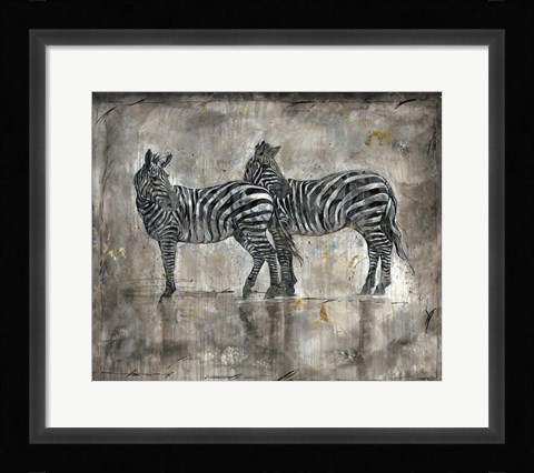 Framed Zebras Print