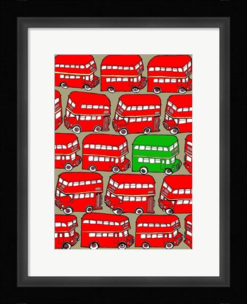 Framed Odd Ones - Green Double Decker Print