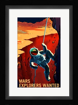 Framed Explorers Wanted Print
