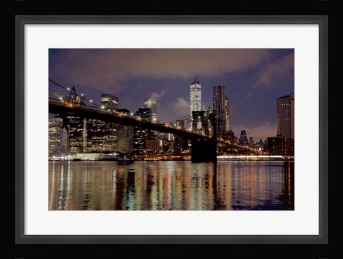 Framed Brooklyn Bridge at Dawn Print