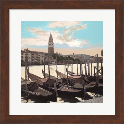Framed Campanile Vista with Gondolas Print
