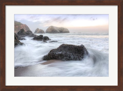 Framed Crescent Beach Waves 2 Print