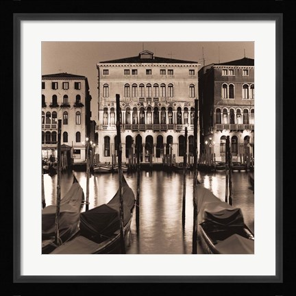Framed Il Gran Canale di Notte Print