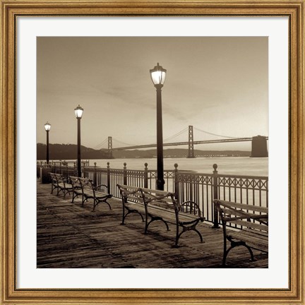 Framed San Francisco Bay Bridge at Dusk Print