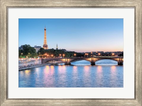 Framed Twilight on the Seine Print