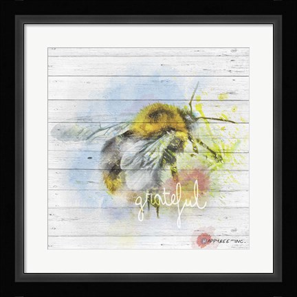 Framed Bee Grateful Print