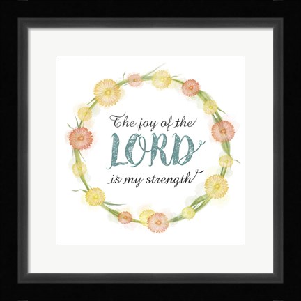 Framed Flower Wreath Print