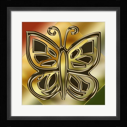 Framed Golden Butterfly Print