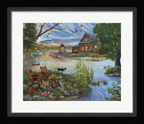 Framed Coffee on the Lakeshore Print