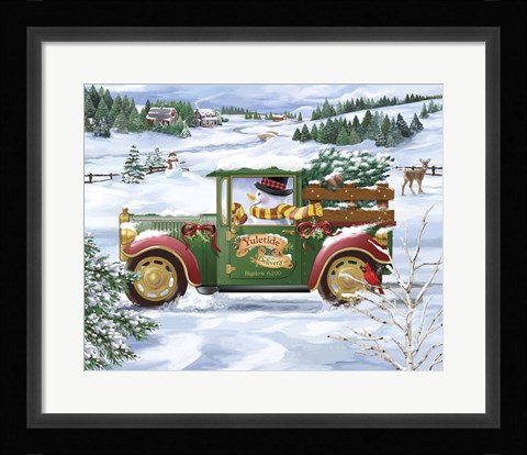 Framed Snowman Delivery Print