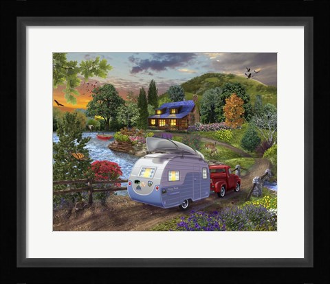 Framed Campers Coming Home Print
