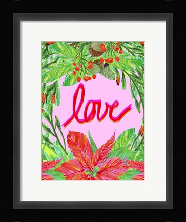 Framed Christmas Foliage IV Print